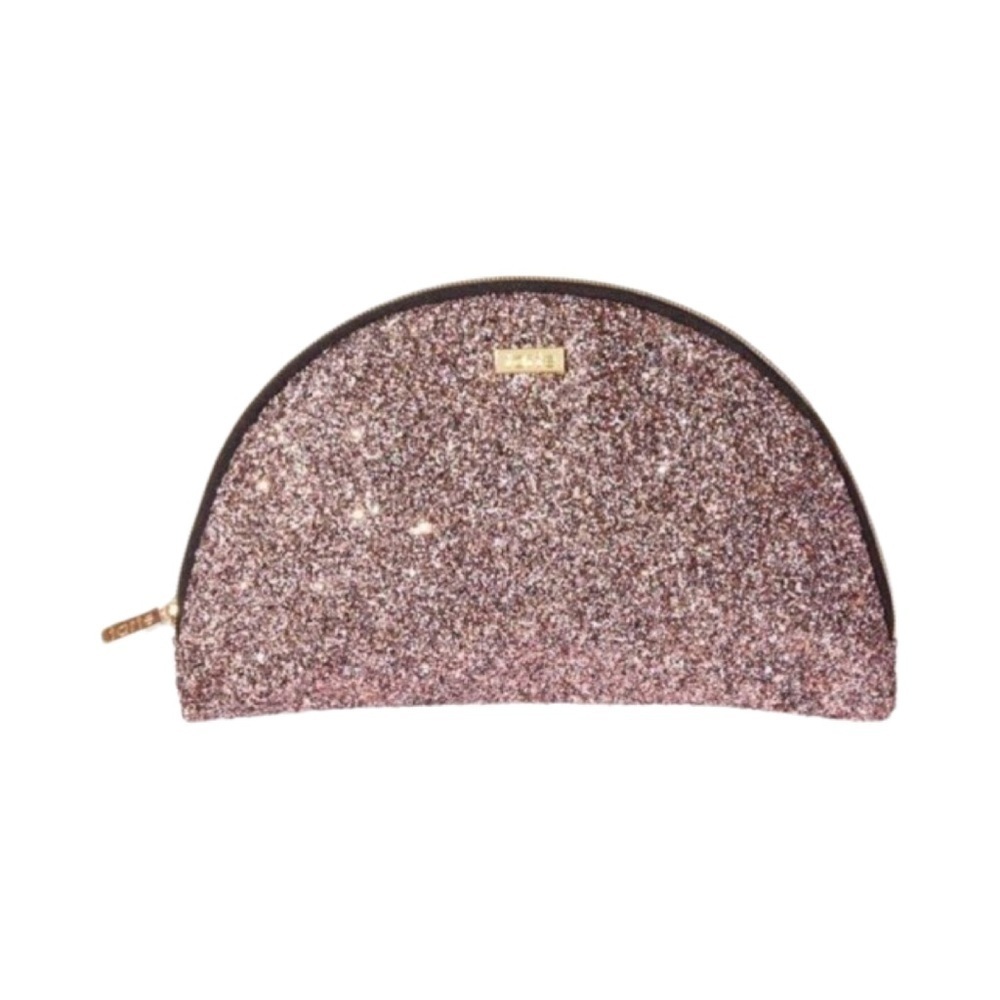 NWT TARTE Glitter Half Moon Makeup Case Clutch